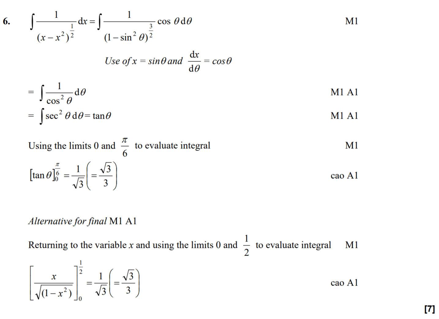 Integration by substitution - Kappa Maths | Resources for A Levels ...